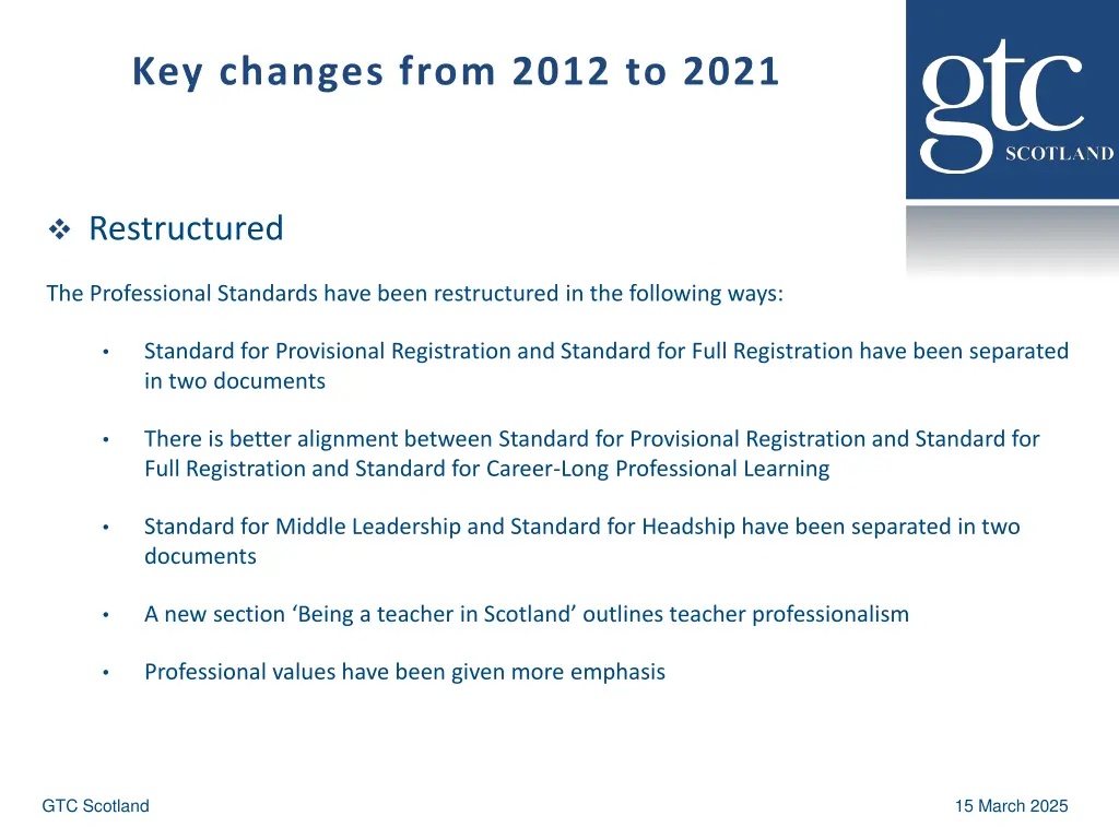 key changes from 2012 to 2021 1