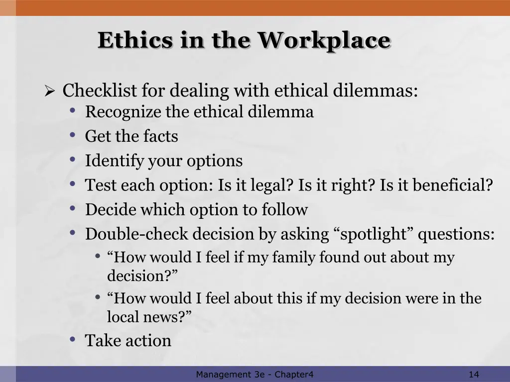 ethics in the workplace 1
