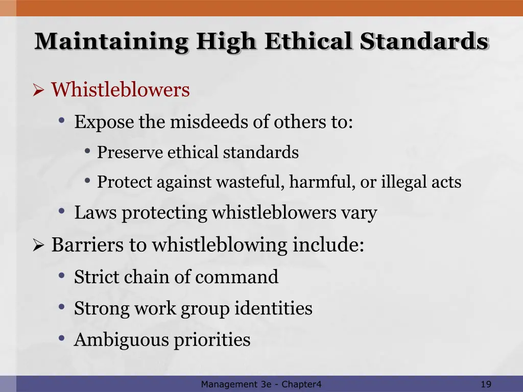 maintaining high ethical standards