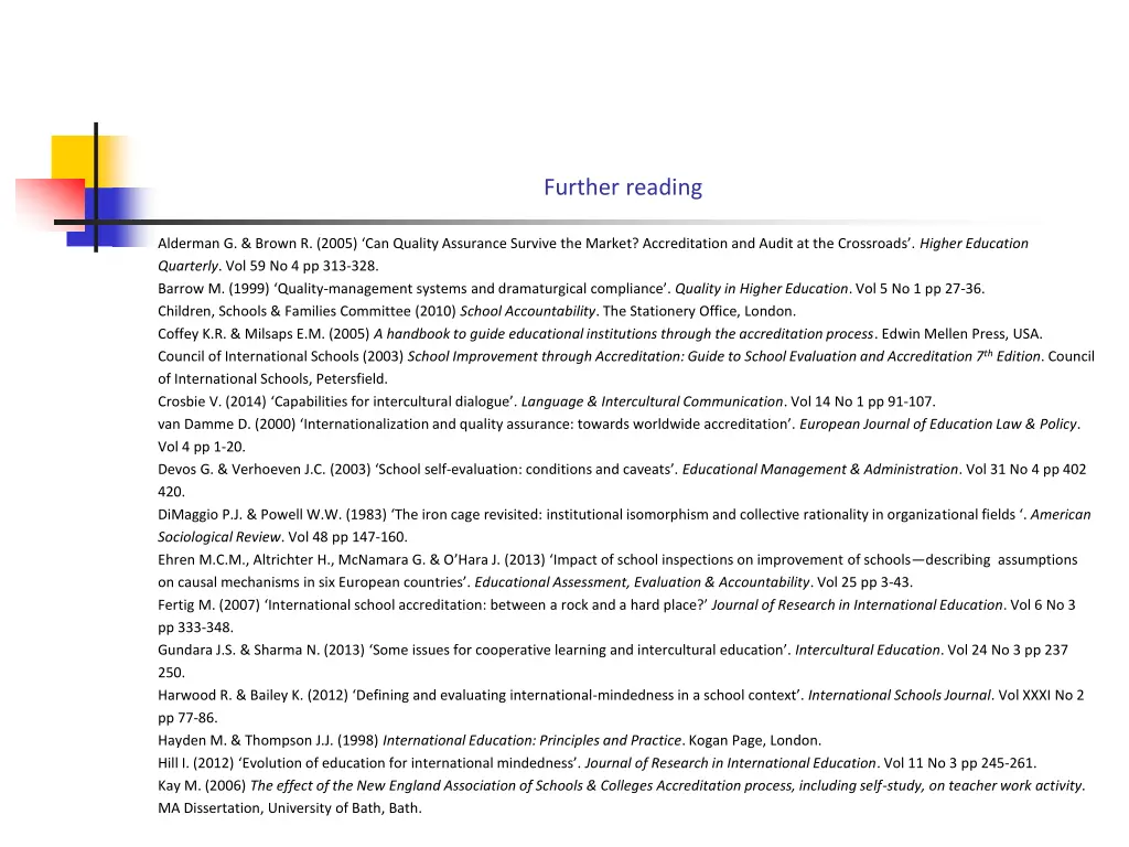 further reading