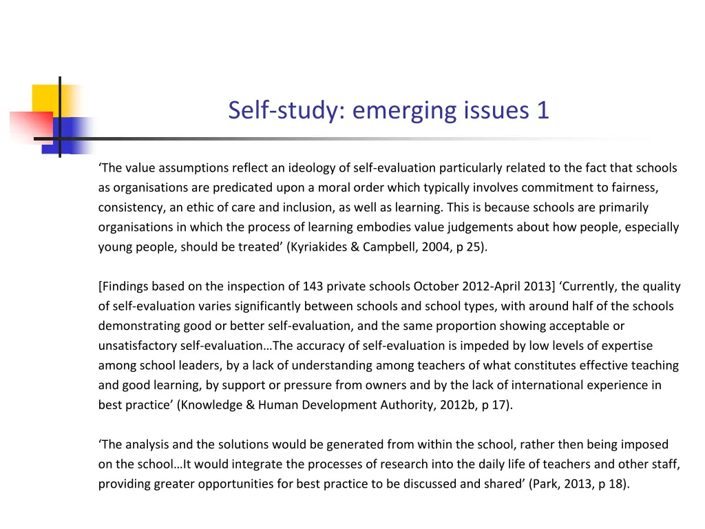 self study emerging issues 1