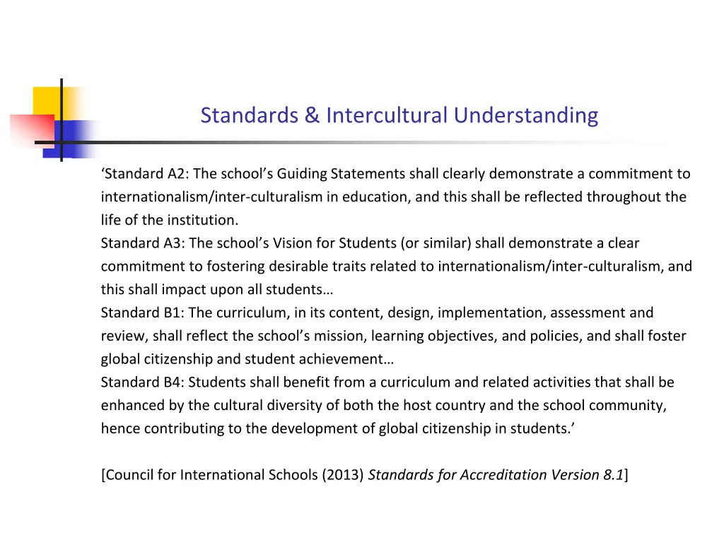 standards intercultural understanding