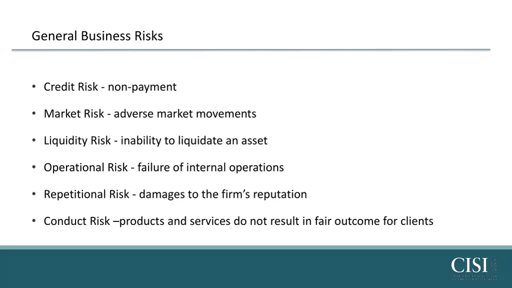 general business risks