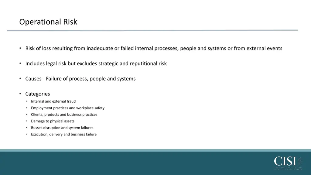 operational risk