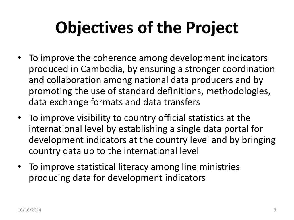 objectives of the project