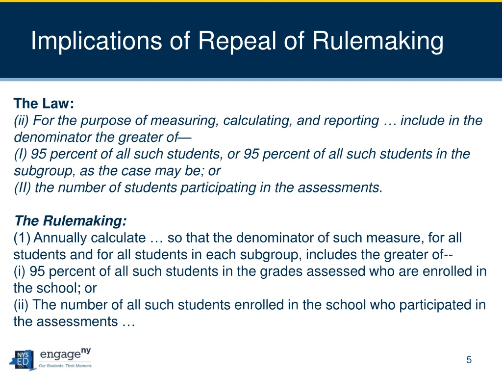implications of repeal of rulemaking 1
