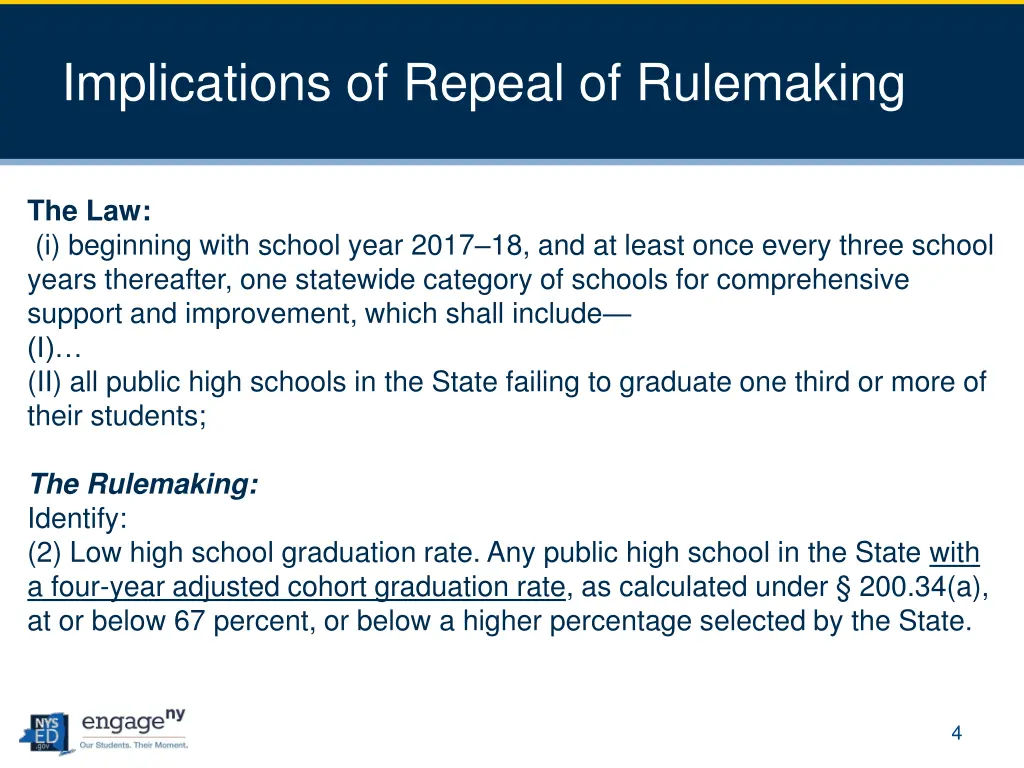 implications of repeal of rulemaking