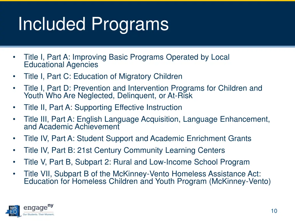 included programs