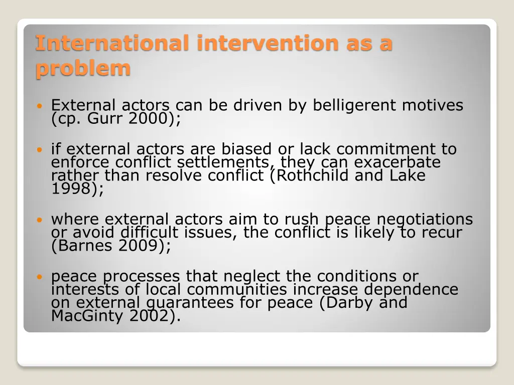 international intervention as a problem