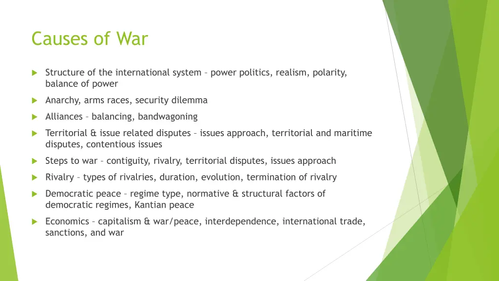 causes of war