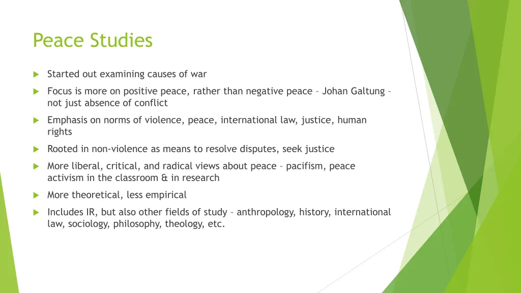 peace studies