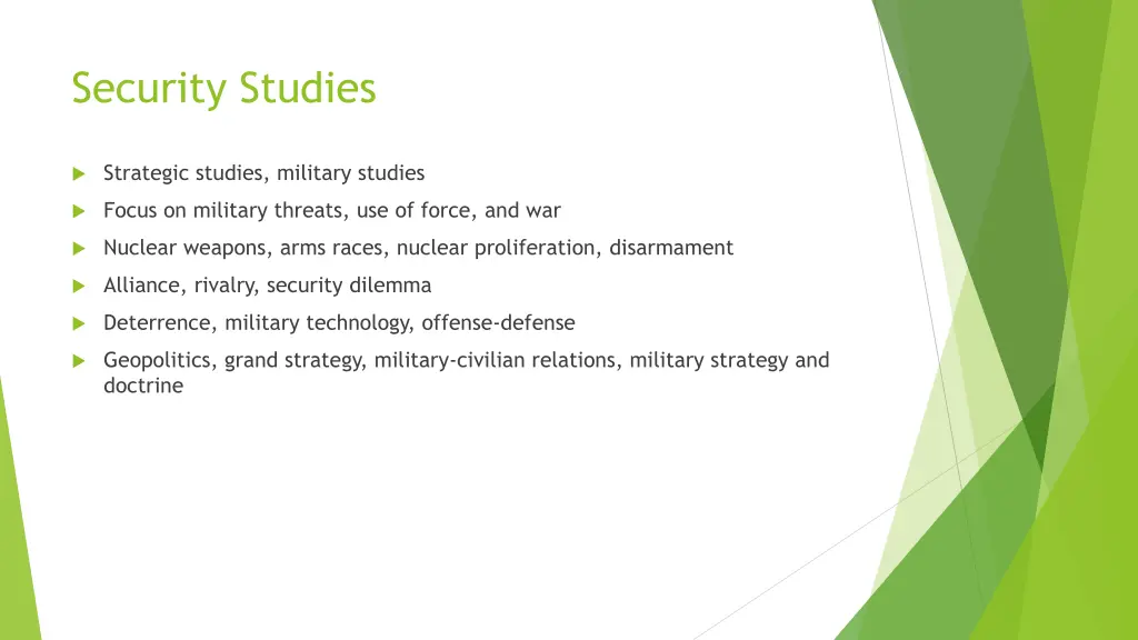 security studies