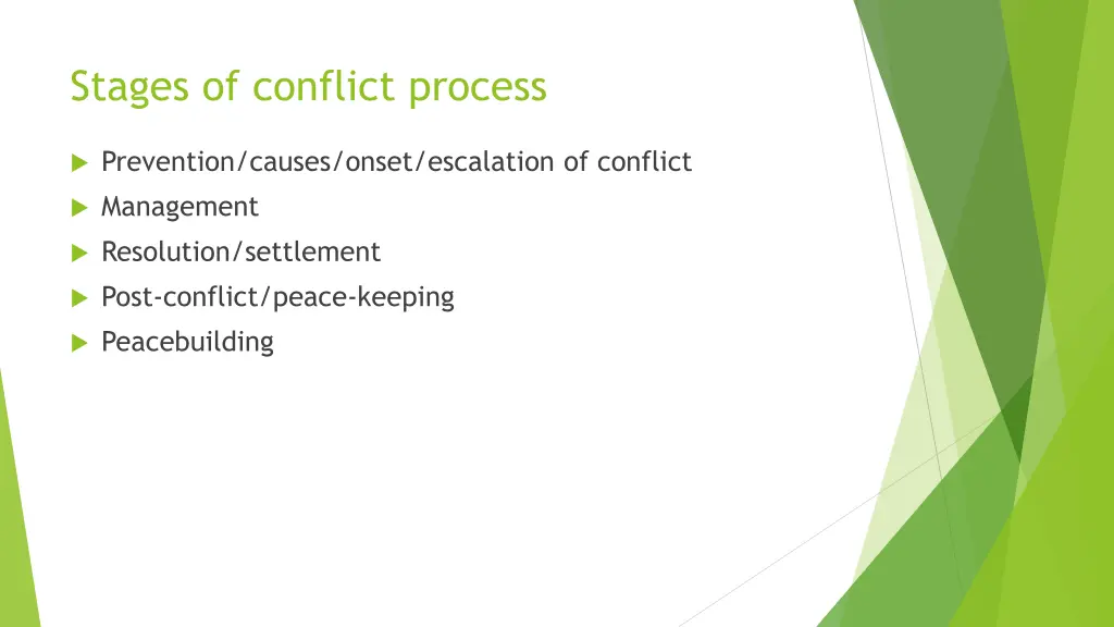 stages of conflict process