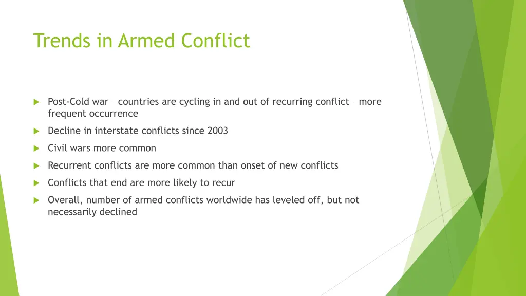 trends in armed conflict