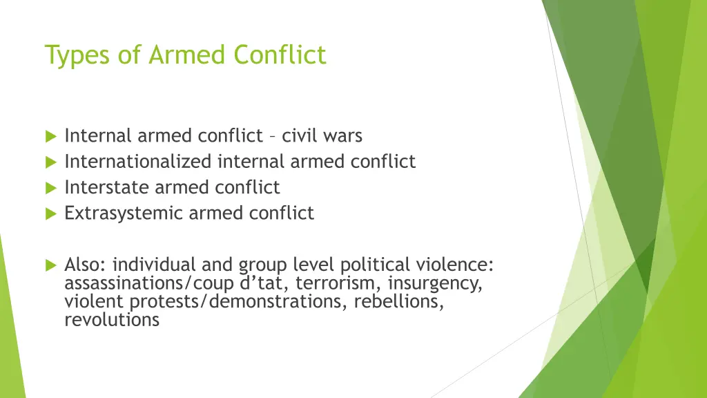 types of armed conflict