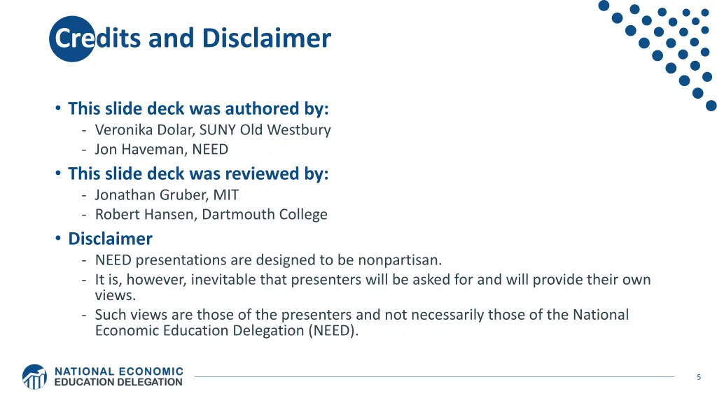 credits and disclaimer