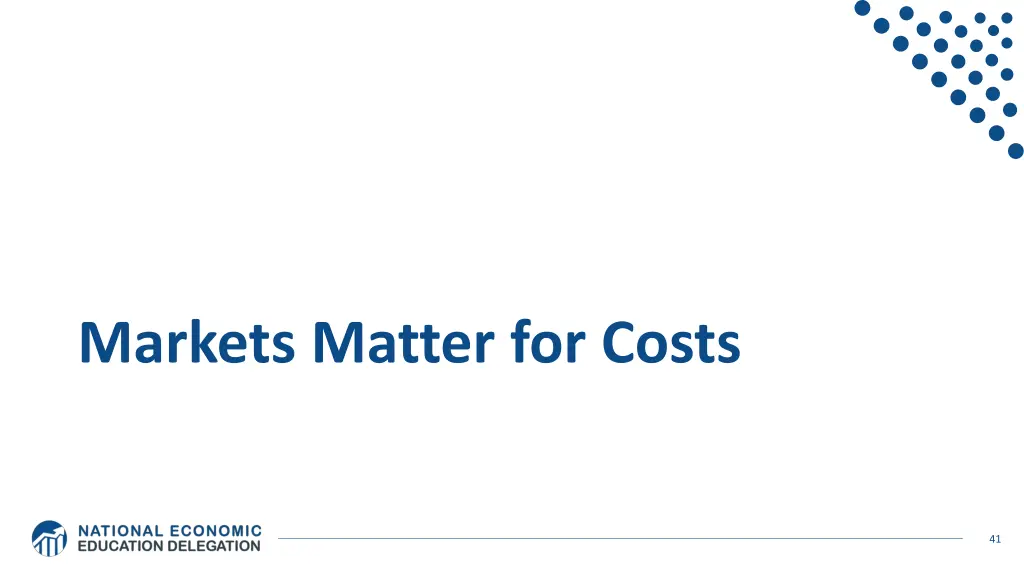 markets matter for costs