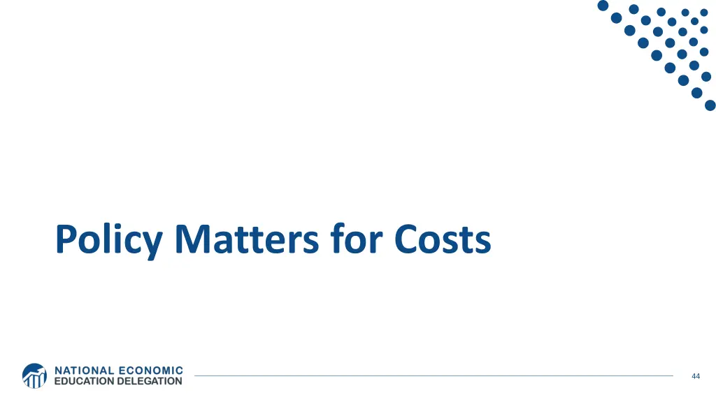 policy matters for costs