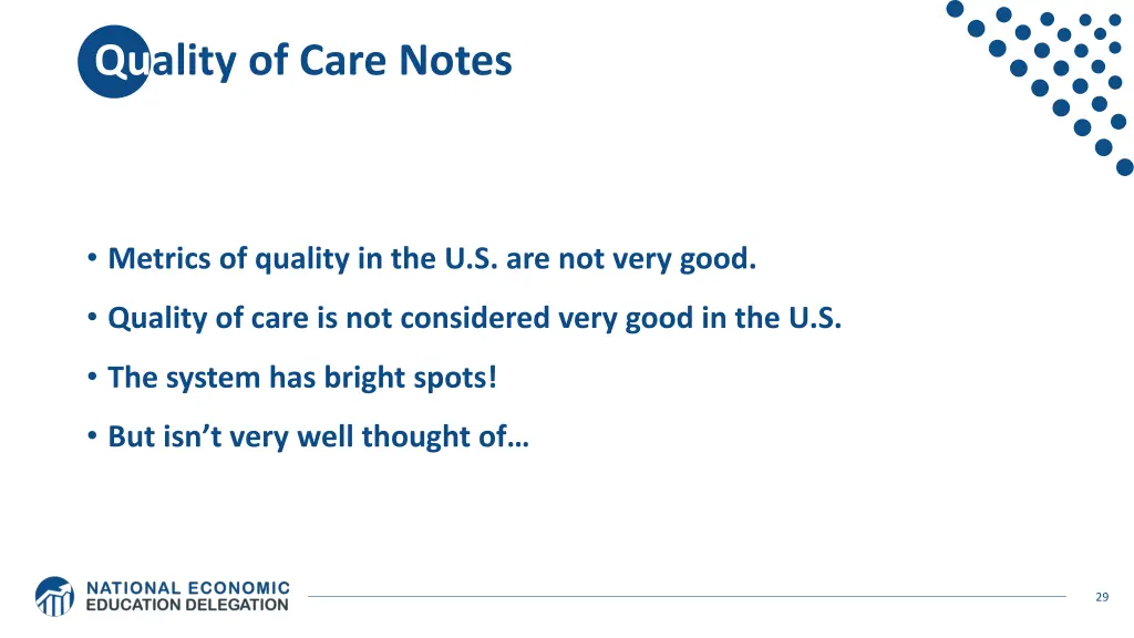quality of care notes