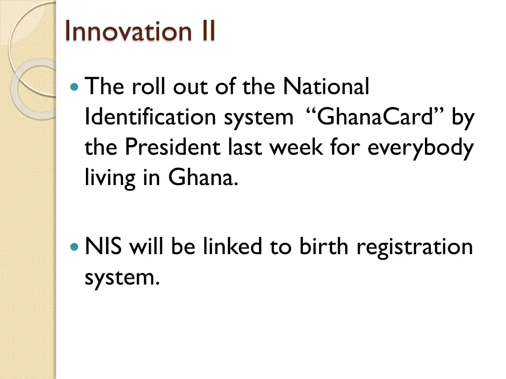 innovation ii