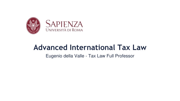 advanced international tax law eugenio della