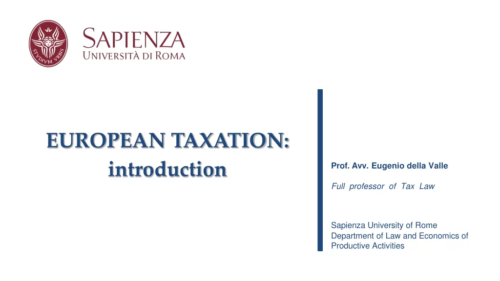 european taxation introduction