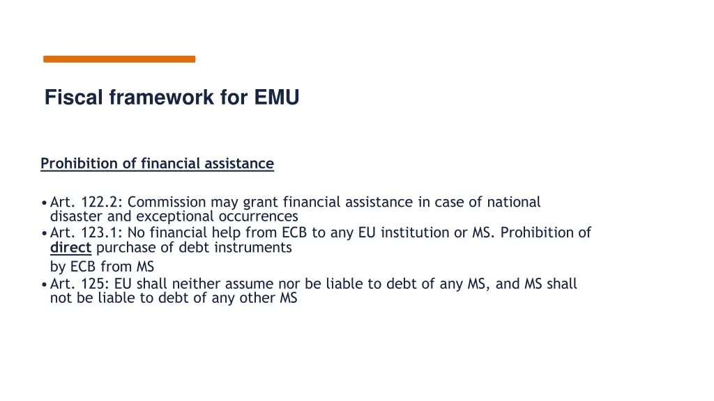 fiscal framework for emu 1