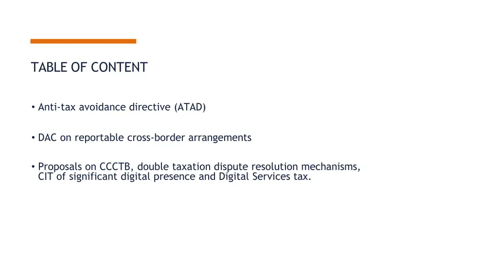 table of content 2
