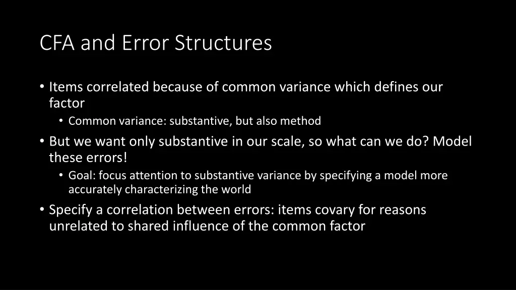 cfa and error structures