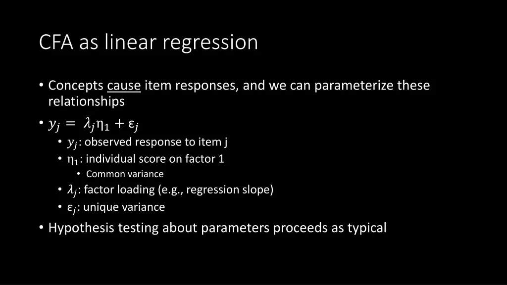 cfa as linear regression