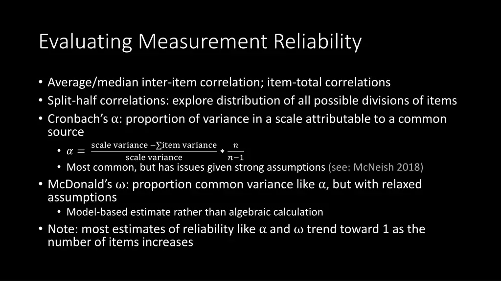evaluating measurement reliability