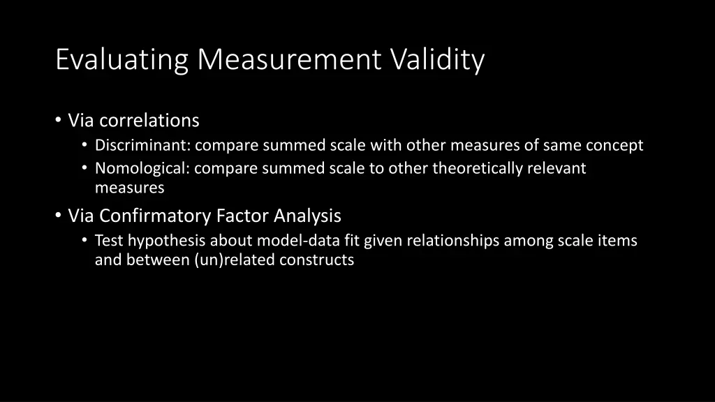 evaluating measurement validity