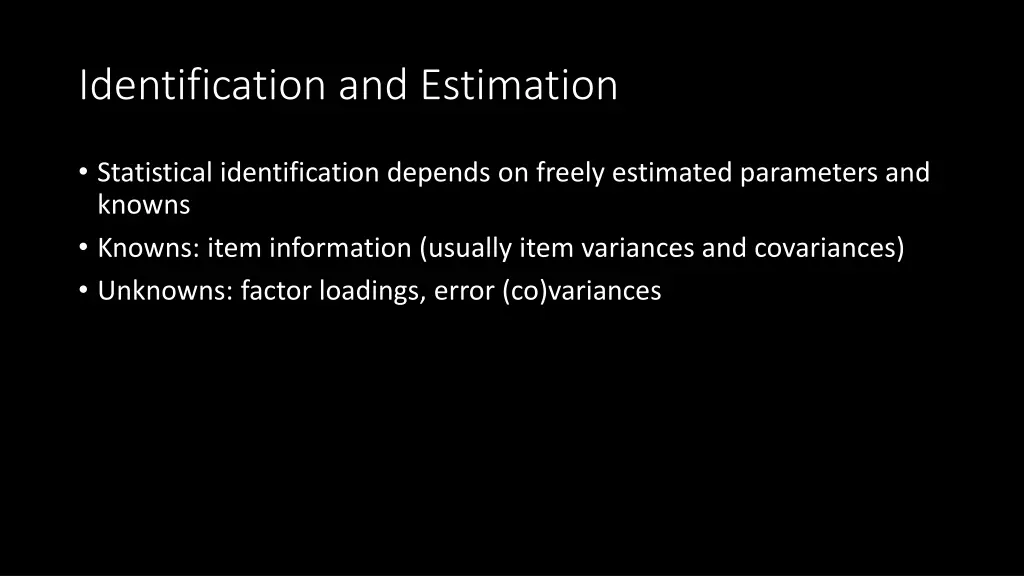 identification and estimation 2