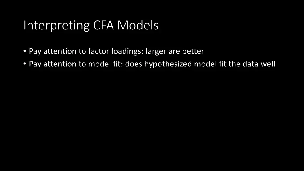 interpreting cfa models