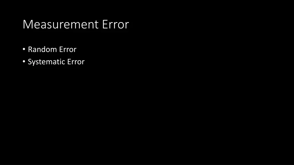 measurement error
