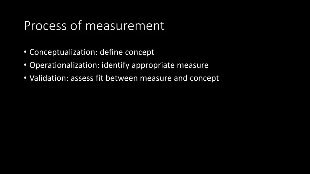 process of measurement