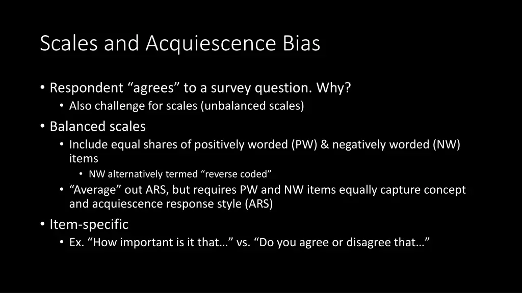 scales and acquiescence bias
