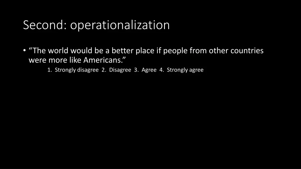 second operationalization
