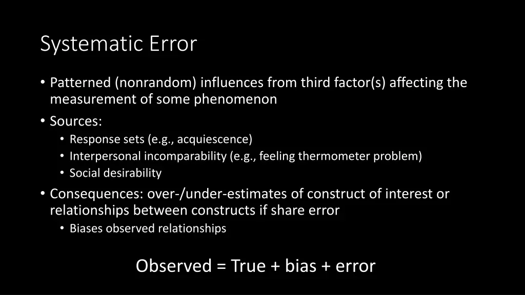 systematic error