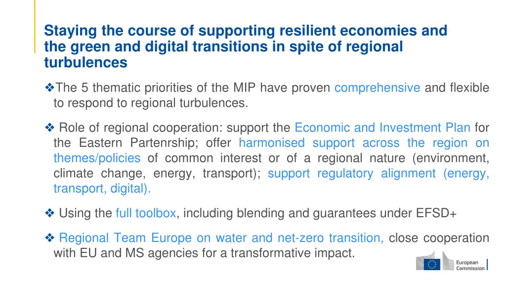 staying the course of supporting resilient
