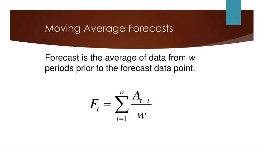 moving average forecasts