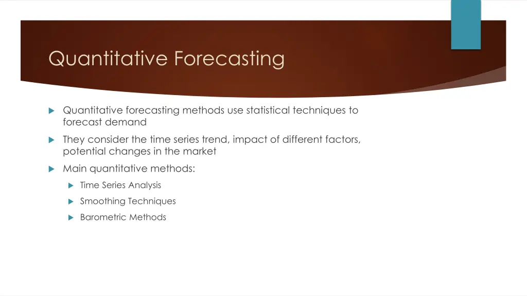 quantitative forecasting