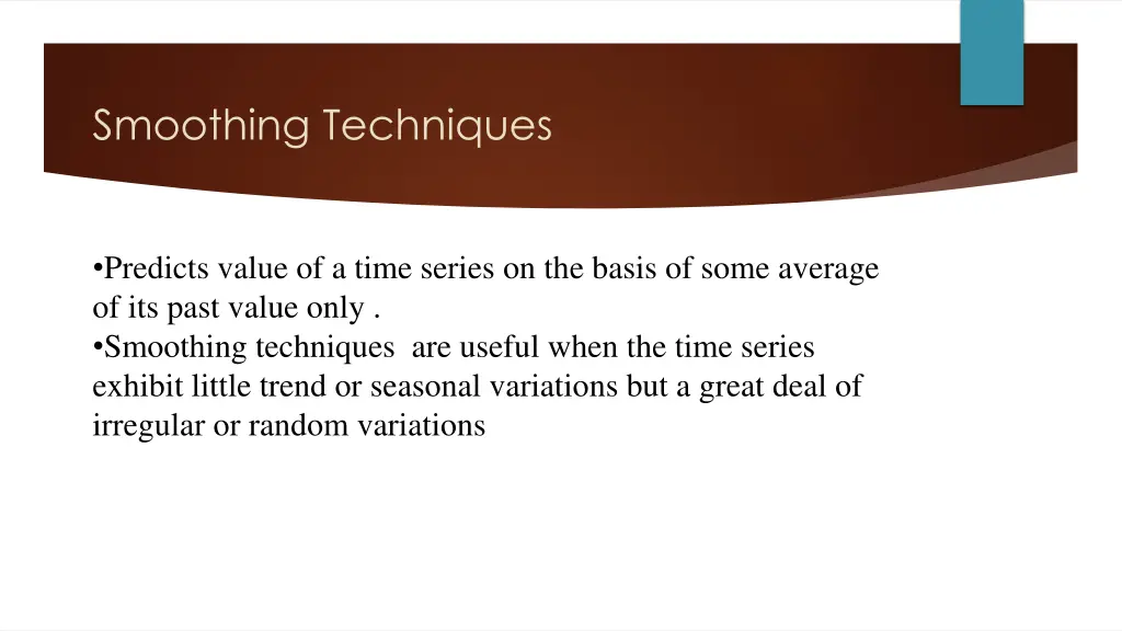 smoothing techniques