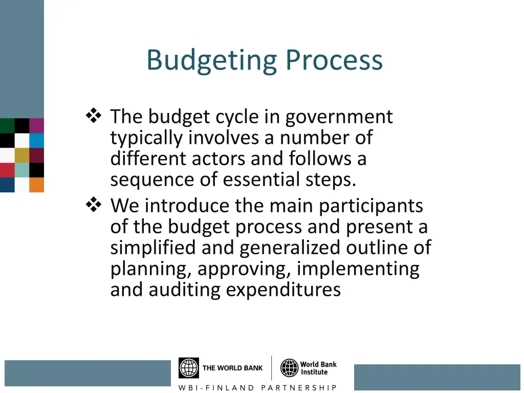 budgeting process