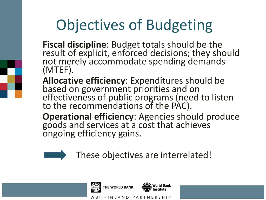 objectives of budgeting