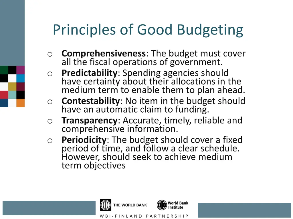 principles of good budgeting