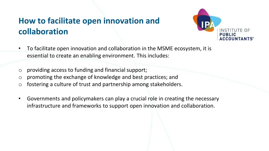 how to facilitate open innovation