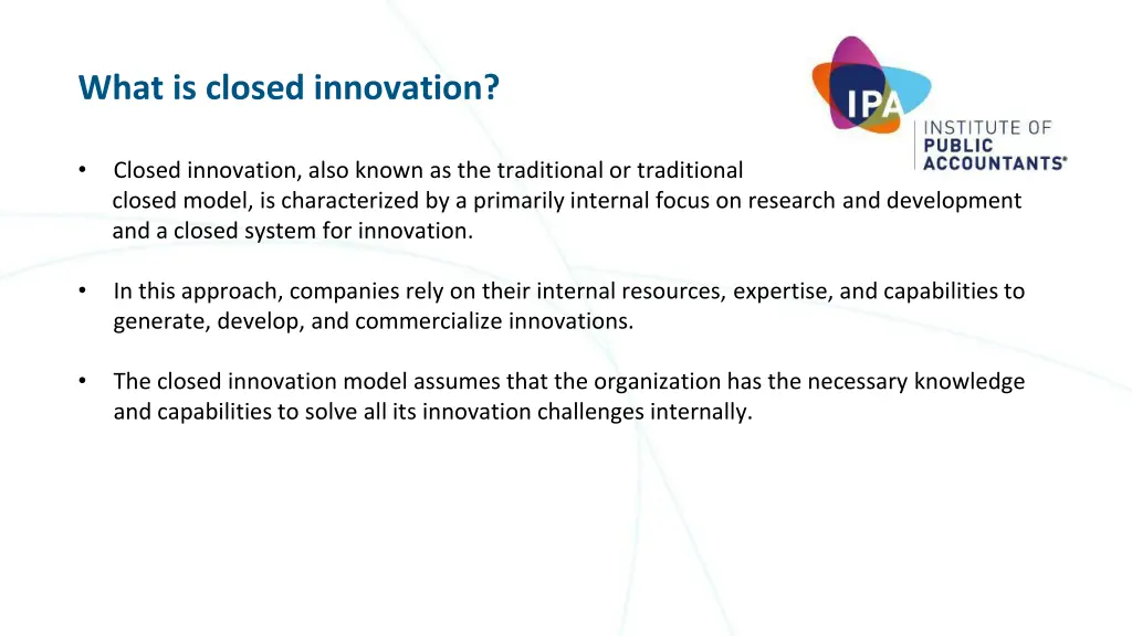 what is closed innovation