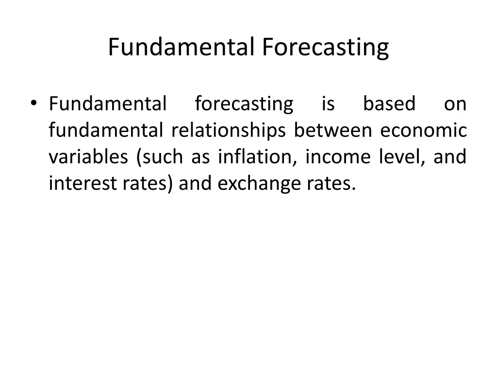 fundamental forecasting