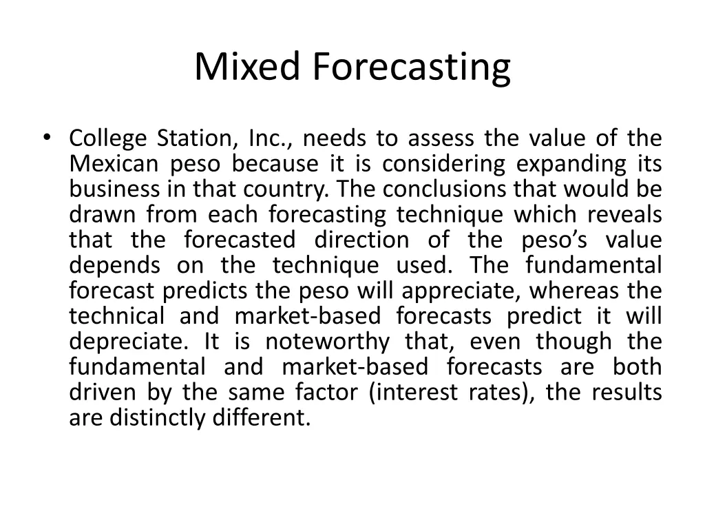 mixed forecasting 1